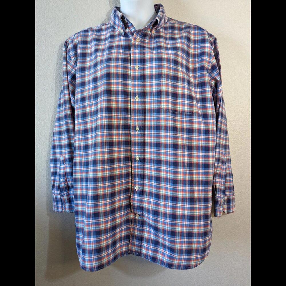 Cremieux Classics Shirt Men's 2XB Button Up Long Sleeve Plaid Pocket
